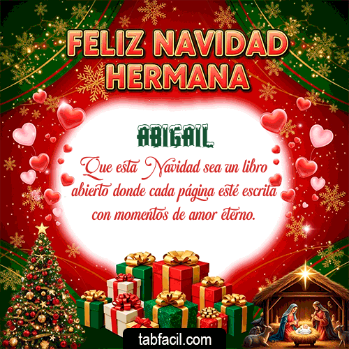 GIF de Abigail - Feliz Navidad Hermana