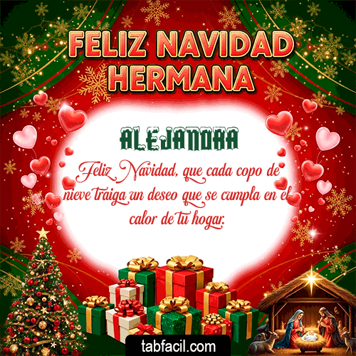GIF Animado de Feliz Navidad para Alejandra - Feliz Navidad Hermana