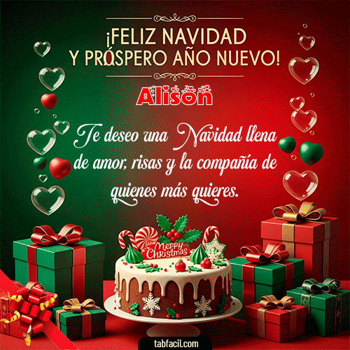 GIF Animado de Feliz Navidad para Alison - Feliz Navidad y Próspero Año Nuevo