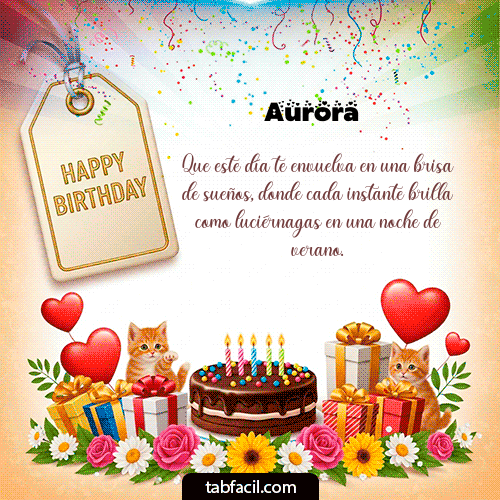 GIF Animado de Feliz Cumpleaños para Aurora - Happy BirthDay