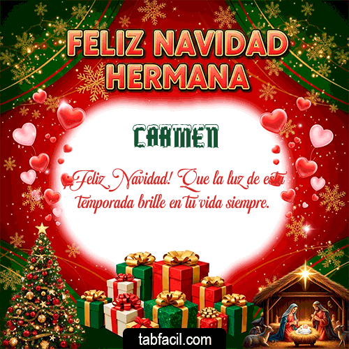 GIF de Carmen - Feliz Navidad Hermana