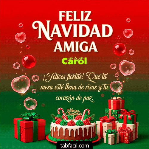 GIF Animado de Feliz Navidad para Carol - Feliz Navidad Amiga