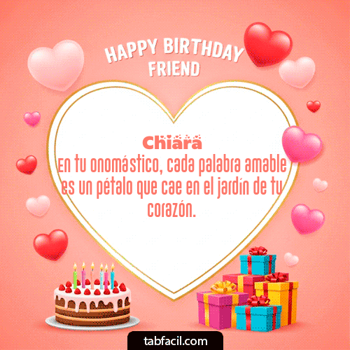 GIF Animado de Feliz Cumpleaños para Chiara - Happy Birthday Friend