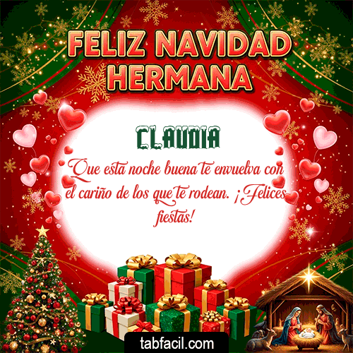 GIF de Claudia - Feliz Navidad Hermana