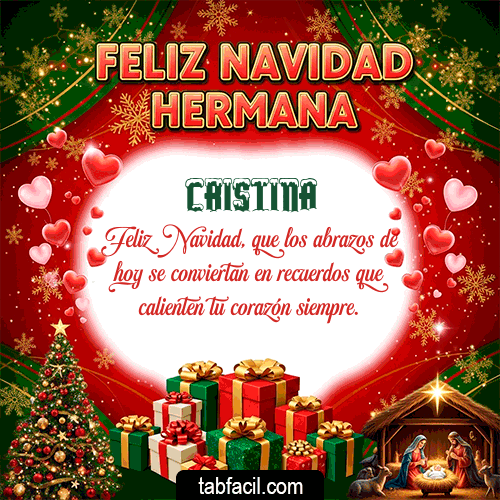 GIF de Cristina - Feliz Navidad Hermana