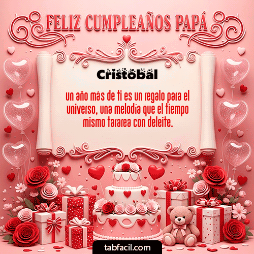 GIF Animado de Feliz Cumpleaños para Cristóbal - Feliz Cumpleaños Papá
