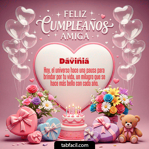 GIF Animado de Feliz Cumpleaños para Davinia - Feliz Cumpleaños Amiga