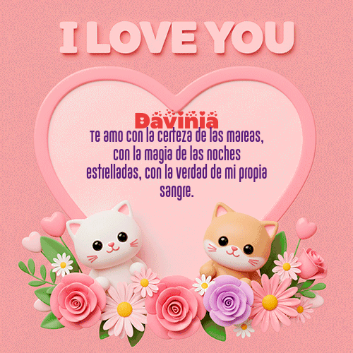 GIF Animado de Feliz Dia Amor para Davinia - Te Amo!!!