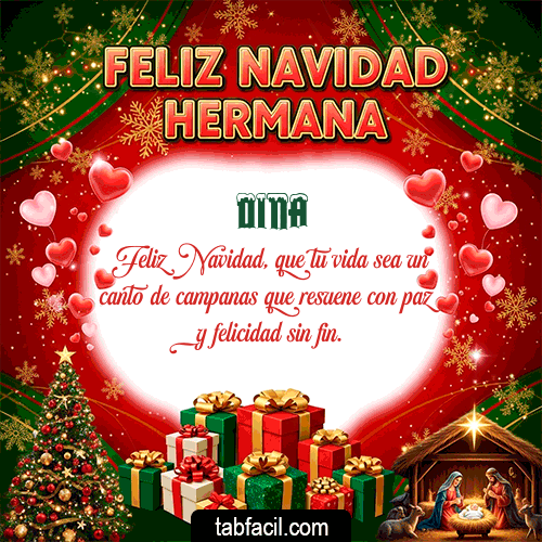 GIF Animado de Feliz Navidad para Dina - Feliz Navidad Hermana