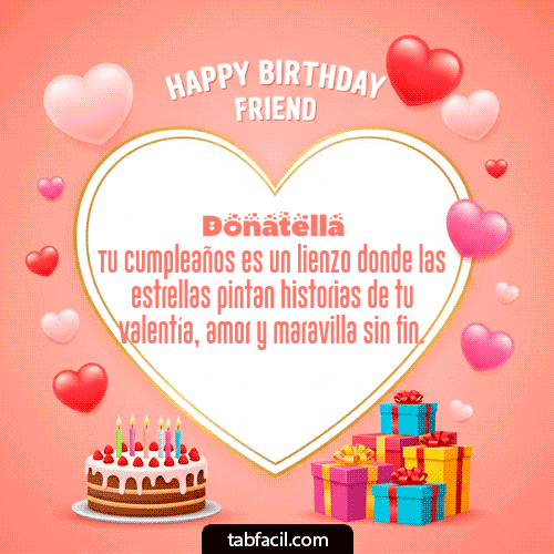GIF Animado de Feliz Cumpleaños para Donatella - Happy Birthday Friend