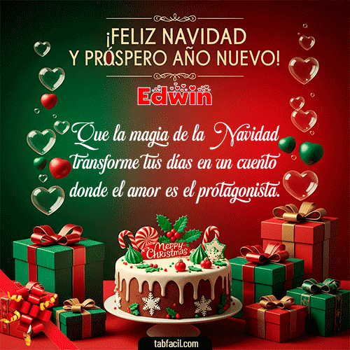 Feliz Navidad Edwin GIF