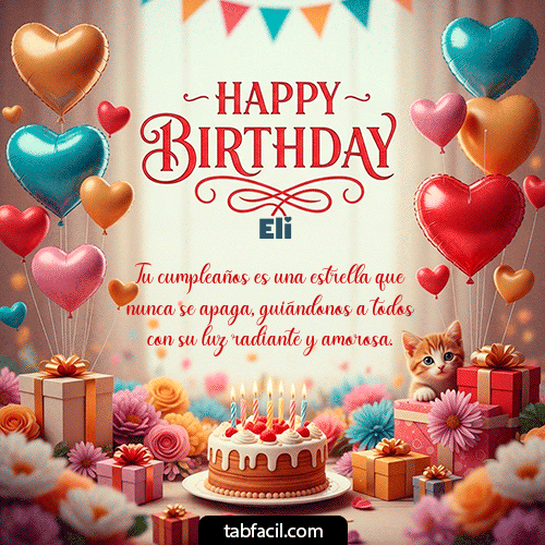 GIF Animado de Feliz Cumpleaños para Eli - Happy BirthDay