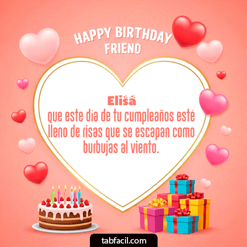 GIF Animado de Feliz Cumpleaños para Elisa - Happy Birthday Friend