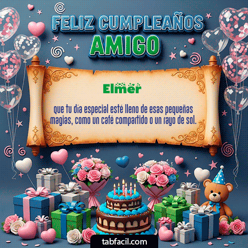 GIF Animado de Feliz Cumpleaños para Elmer - Feliz Cumpleaños Amigo