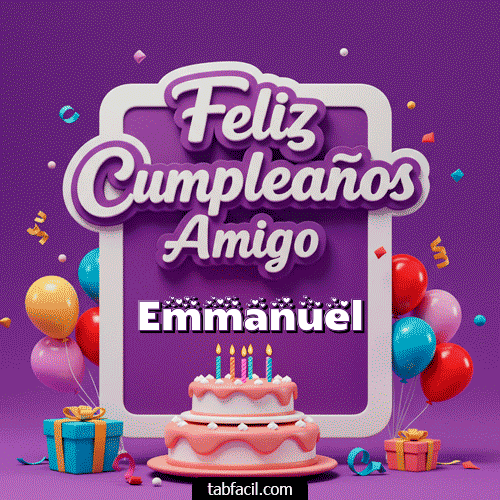 GIF Animado de Feliz Cumpleaños para Emmanuel - 🥂 Feliz Cumpleaños Amigo