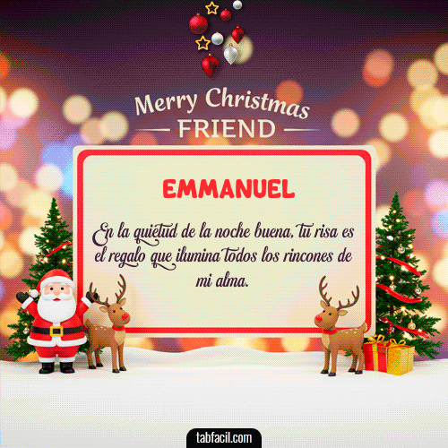 GIF Animado de Feliz Navidad para Emmanuel - Merry Christmas Friend