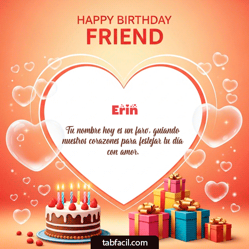 GIF Animado de Feliz Cumpleaños para Erin - Happy Birthday Friend
