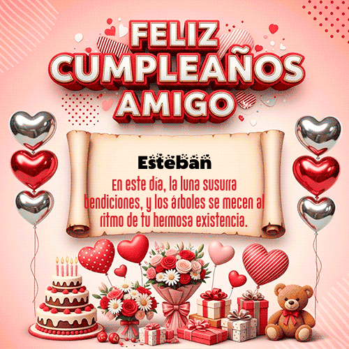 GIF Animado de Feliz Cumpleaños para Esteban - Feliz Cumpleaños Amigo
