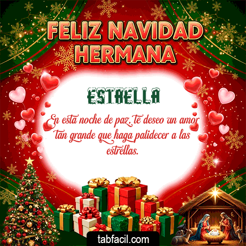 GIF de Estrella - Feliz Navidad Hermana
