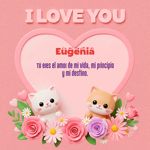 GIF Animado de Feliz Dia Amor para Eugenia - Te Amo!!!