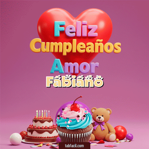 GIF Animado de Feliz Cumpleaños para Fabiano - 💞 Feliz Cumpleaños Amor