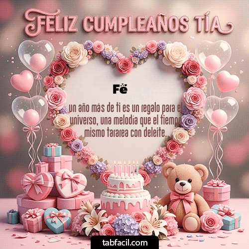 GIF Animado de Feliz Cumpleaños para Fe - Feliz Cumpleaños Tía