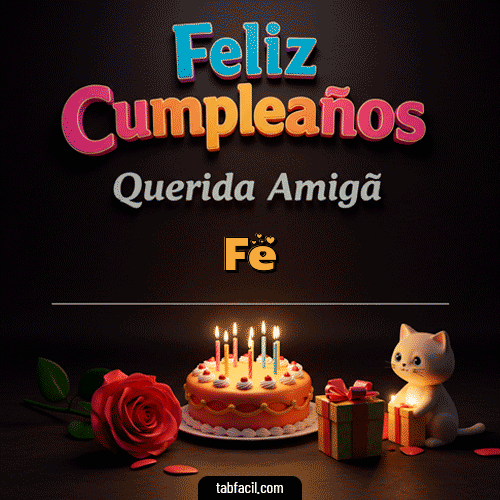 GIF Animado de Feliz Cumpleaños para Fe - 🥳 Feliz Cumpleaños Querida Amiga