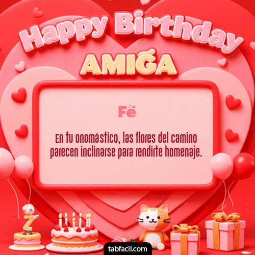 GIF Animado de Feliz Cumpleaños para Fe - 🍰 Happy BirthDay Amiga