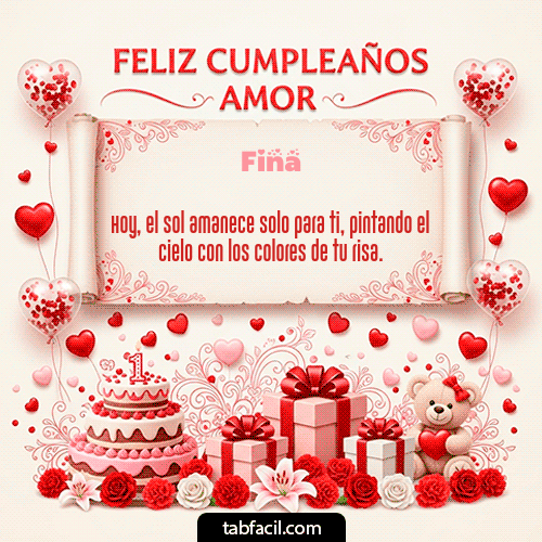 GIF Animado de Feliz Cumpleaños para Fina - Feliz Cumpleaños Amor