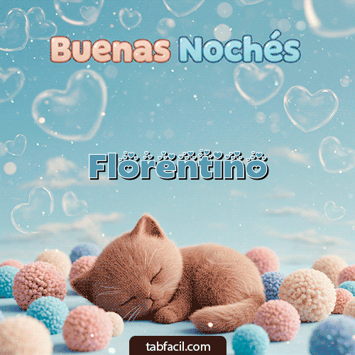 GIF Animado de Buenas Noches para Florentino - Good Night gatuno