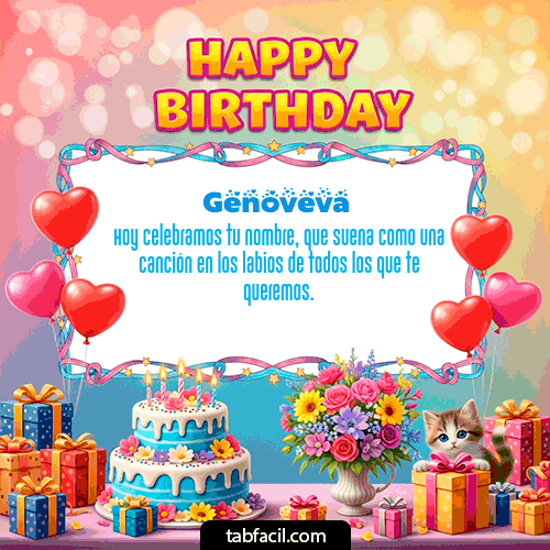 Feliz Cumpleaños Genoveva GIF