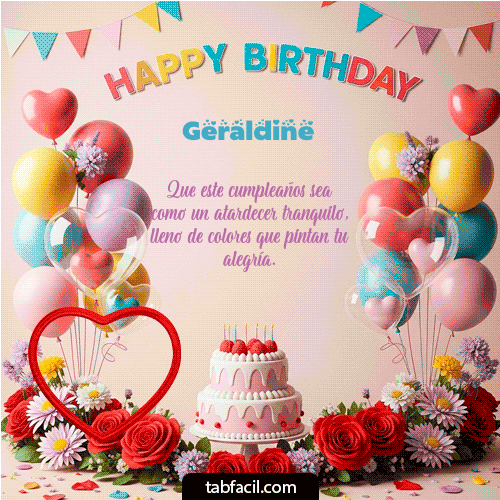 GIF Animado de Feliz Cumpleaños para Geraldine - Happy birthday, my friend!