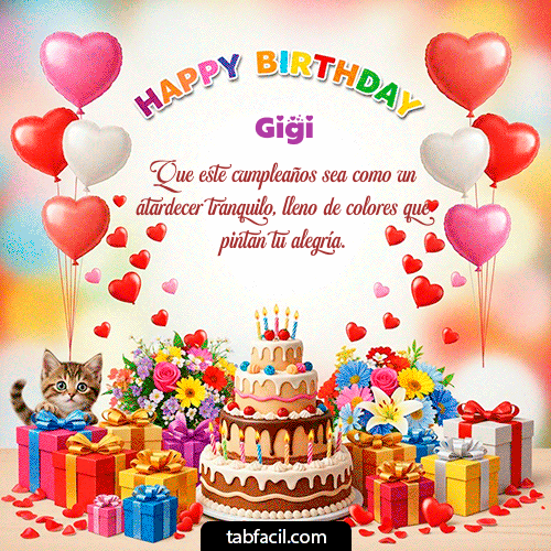 Feliz Cumpleaños Gigi GIF