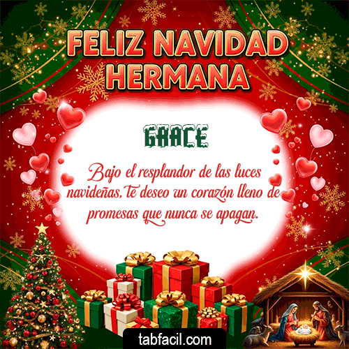 GIF Animado de Feliz Navidad para Grace - Feliz Navidad Hermana