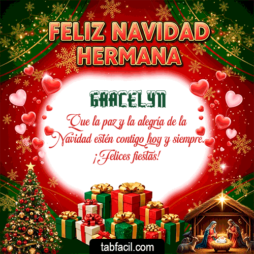 GIF Animado de Feliz Navidad para Gracelyn - Feliz Navidad Hermana