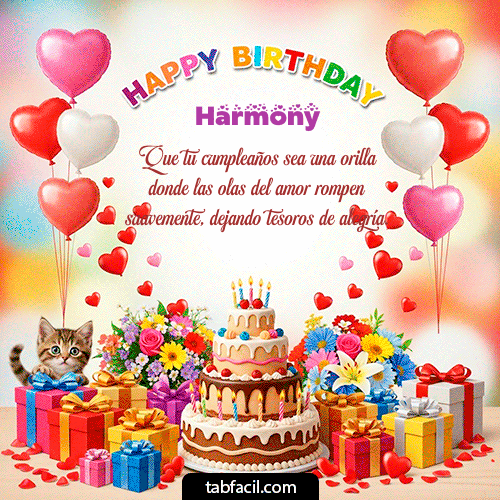 GIF Animado de Feliz Cumpleaños para Harmony - Happy BirthDay