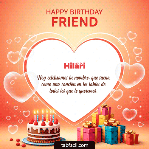 GIF Animado de Feliz Cumpleaños para Hilari - Happy Birthday Friend
