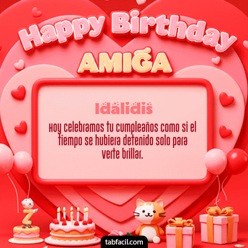 GIF Animado de Feliz Cumpleaños para Idalidis - 🍰 Happy BirthDay Amiga