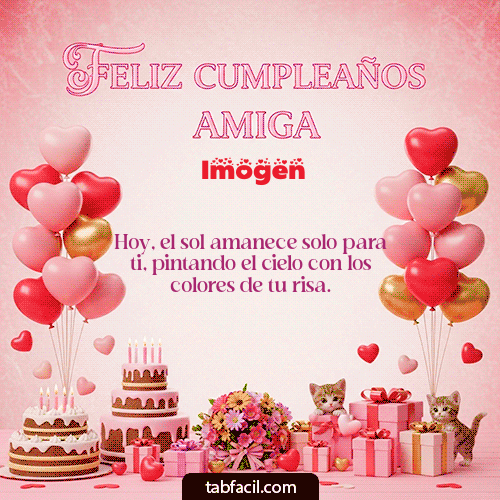 GIF Animado de Feliz Cumpleaños para Imogen - Feliz Cumpleaños Amiga