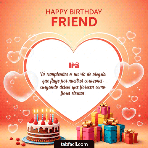 GIF Animado de Feliz Cumpleaños para Ira - Happy Birthday Friend