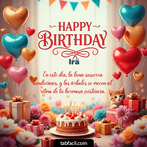GIF Animado de Feliz Cumpleaños para Ira - Happy BirthDay