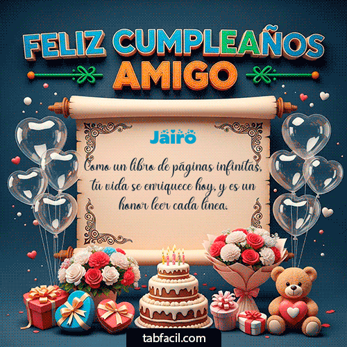 GIF Animado de Feliz Cumpleaños para Jairo - Feliz Cumpleaños Amigo