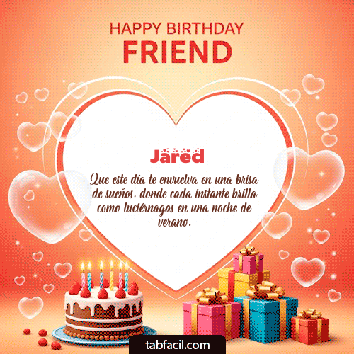 GIF Animado de Feliz Cumpleaños para Jared - Happy Birthday Friend