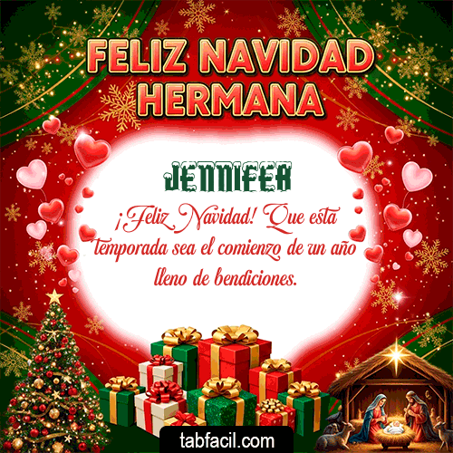 GIF de Jennifer - Feliz Navidad Hermana