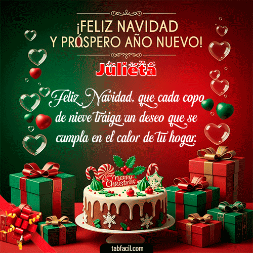 GIF de Julieta - Feliz Navidad y Próspero Año Nuevo