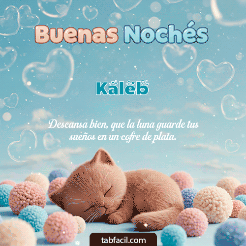 GIF Animado de Buenas Noches para Kaleb - Good Night gatuno