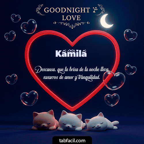 GIF Animado de Buenas Noches para Kamila - Buenas noches amor con gatos