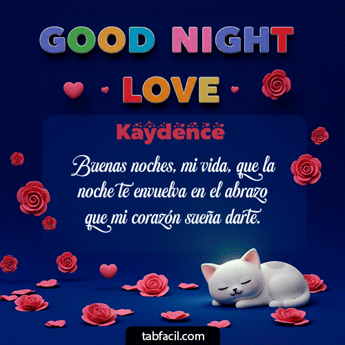 GIF Animado de Buenas Noches para Kaydence - Buenas Noches Hada