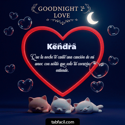 GIF Animado de Buenas Noches para Kendra - Buenas noches amor con gatos