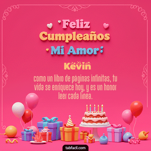 GIF Animado de Feliz Cumpleaños para Kevin - 💖 Feliz Cumpleaños Amor Mio